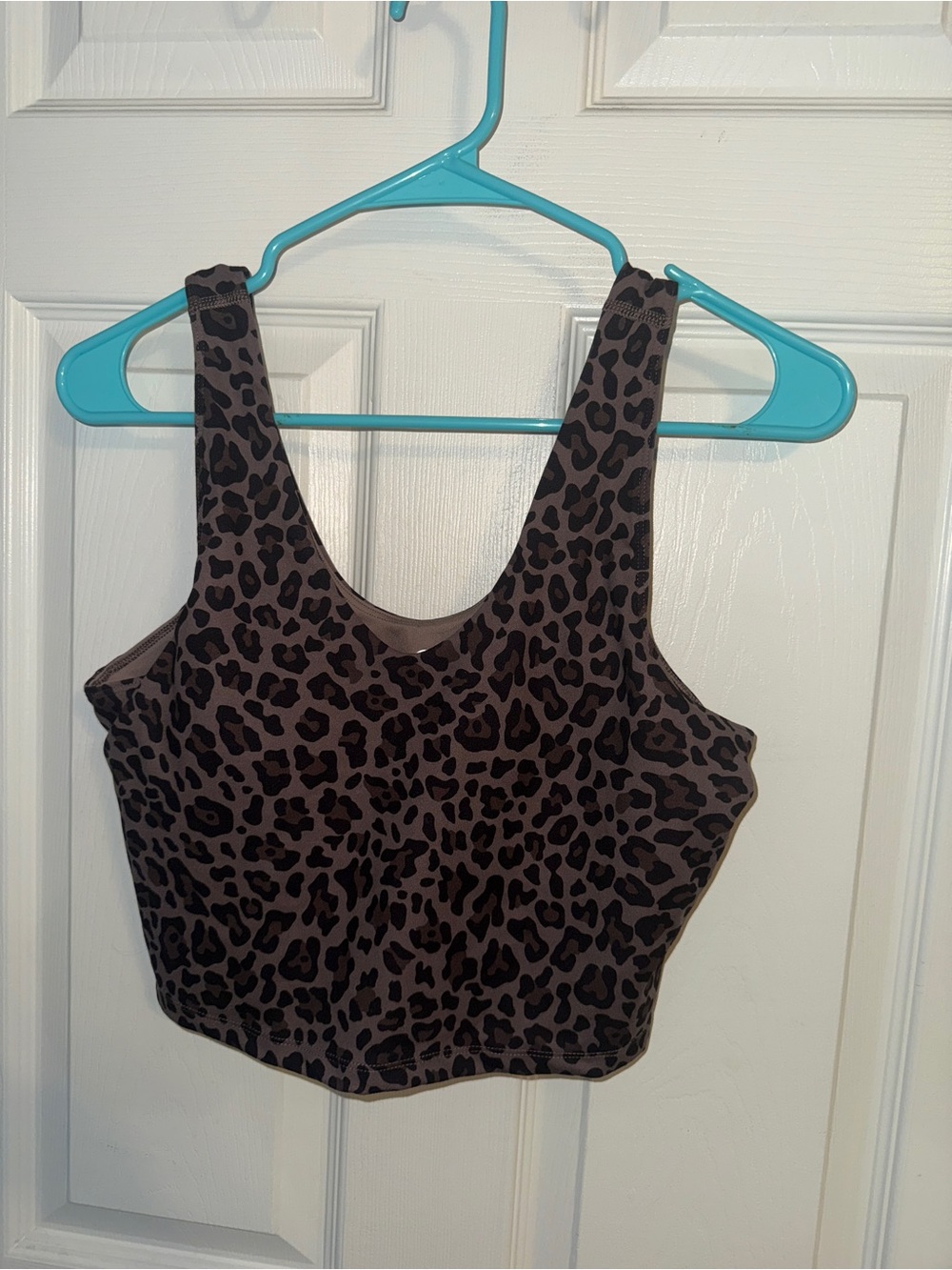 Yogalicious Leopard Print Cropped Tank - Brown/Black